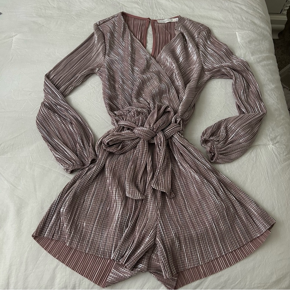 Lush Long Sleeve Romper in blush Small